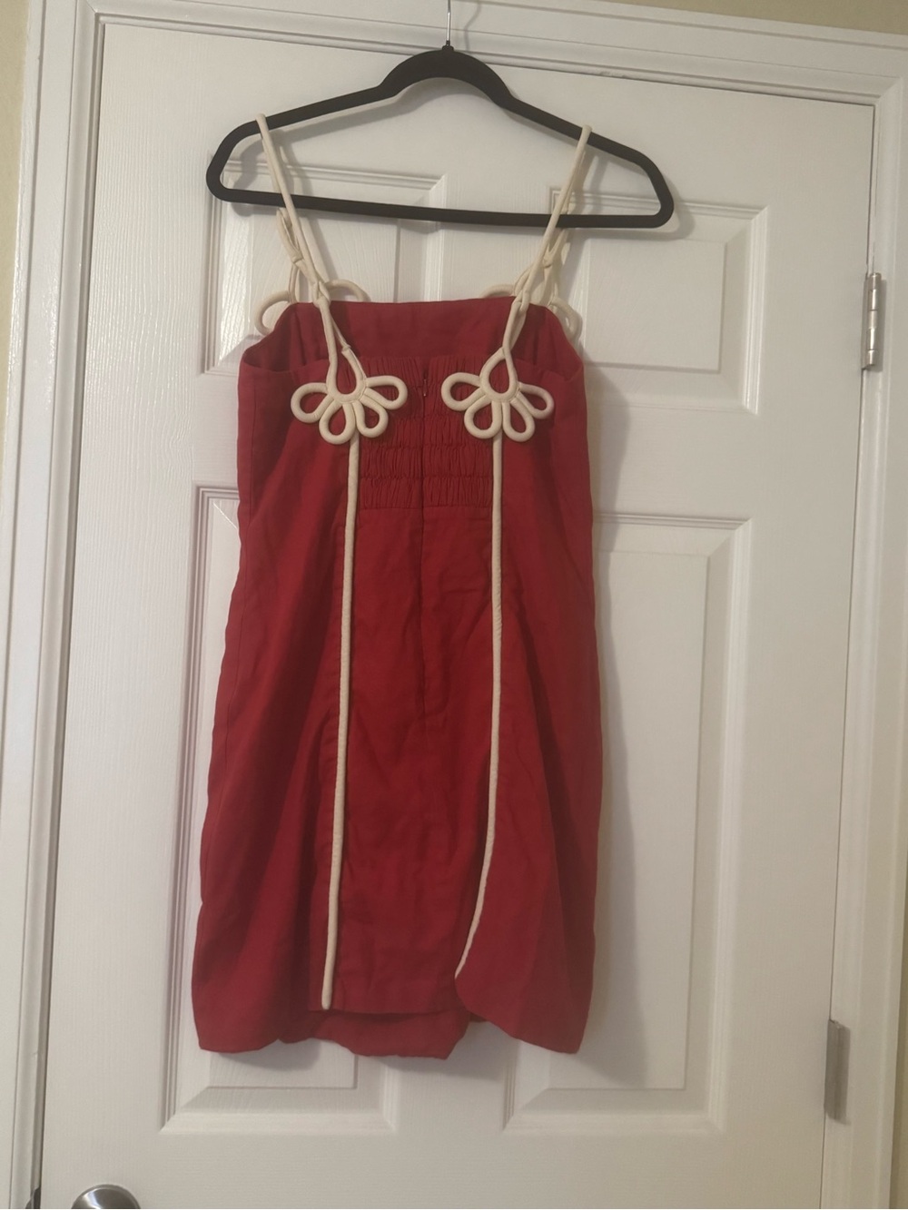 Farm Rio Red Linen Blend Sleeveless Mini Dress - Picture 5 of 7